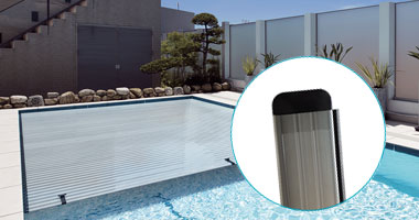 Lames polycarbonate chauffantes argenté volet piscine Série Pure
